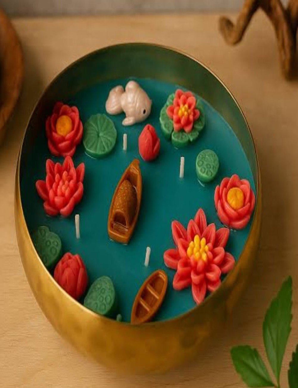 Handicraft Lotus Pond Urli Candle